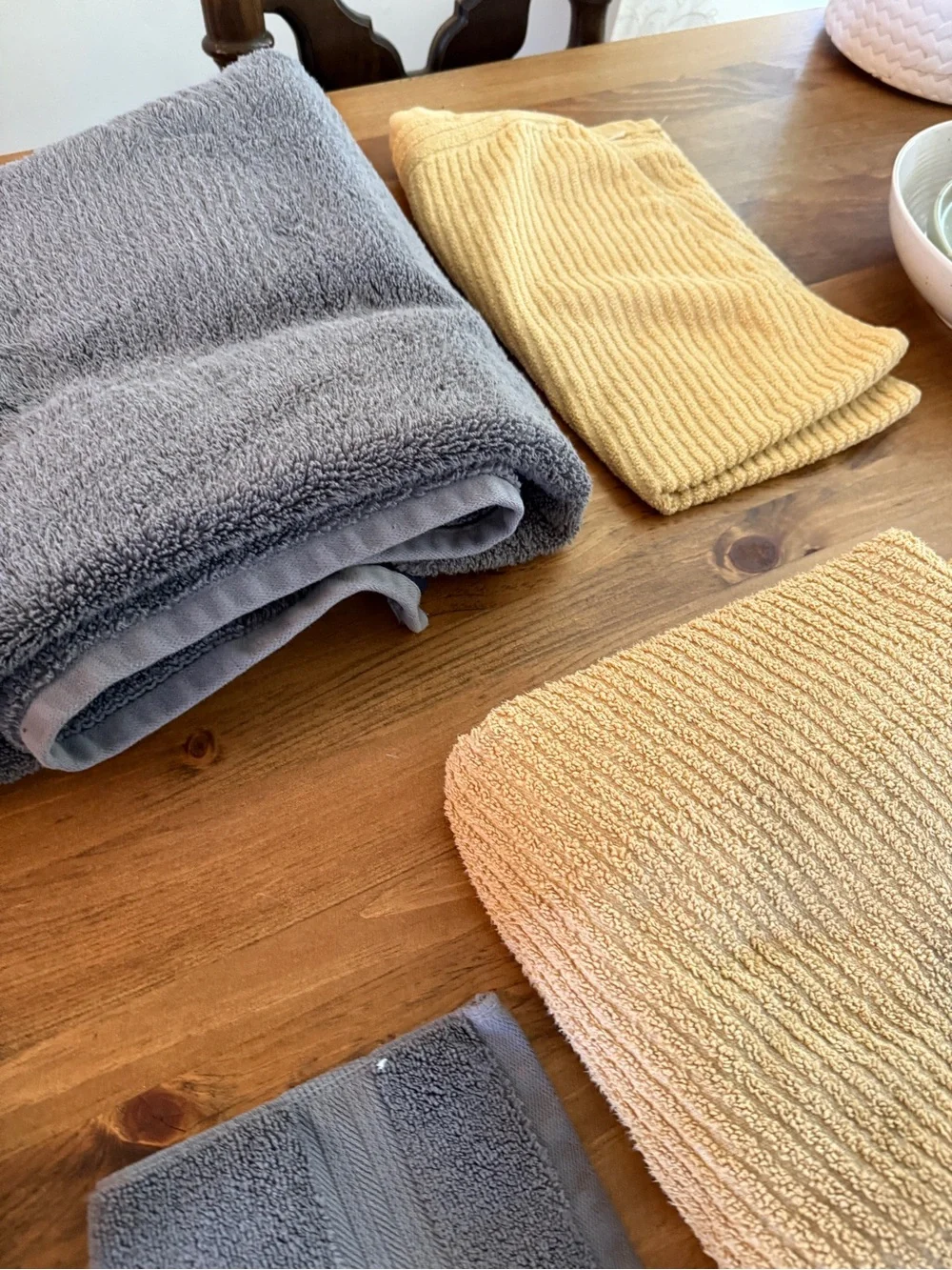 Brooks Brothers Gray and Mustard Towel with Brand Tag